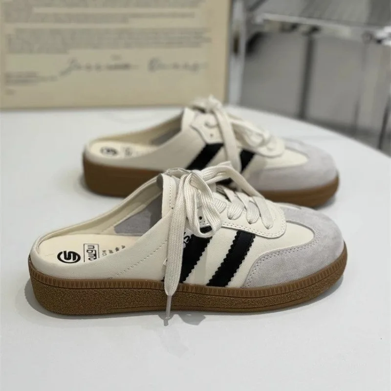 Sneaker Care Set - ผู้หญิง Mules รองเท้ารอบ Toe แบนหญิงรองเท้ารองเท้าผ้าใบ Clogs